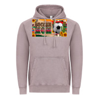 Vintage Zinc soccer mom with ball and sunflower cactus serape licanse plate Vintage Hoodie - Artiststas