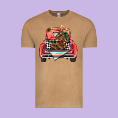 Christmas Truck Vintage Tee Designed By Barkaloodesign