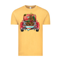 Vintage Mustard Christmas truck Vintage Tee - BarkalooDesign