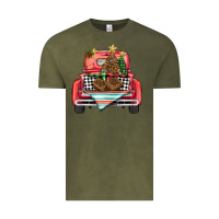 Vintage Olive Christmas truck Vintage Tee - BarkalooDesign