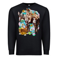 Black Happy Easter Day Rodeo Premium Sweatshirt - NancyCooperArtShop