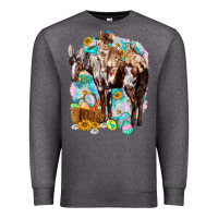 Charcoal Heather Happy Easter Day Rodeo Premium Sweatshirt - NancyCooperArtShop