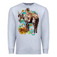 Heather Grey Happy Easter Day Rodeo Premium Sweatshirt - NancyCooperArtShop