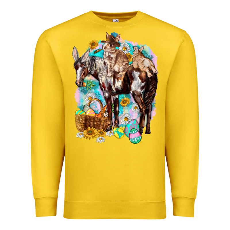 Happy Easter Day Rodeo Premium Sweatshirt by NancyCooperArtShop | Teevron
