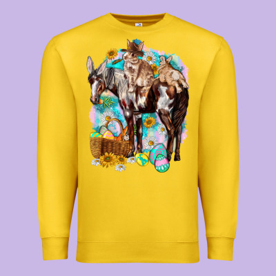 Happy Easter Day Rodeo Premium Sweatshirt Designed By Nancycooperartshop