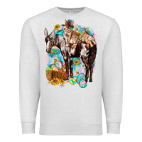 Oatmeal Heather Happy Easter Day Rodeo Premium Sweatshirt - NancyCooperArtShop