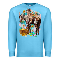 Ocean Blue Happy Easter Day Rodeo Premium Sweatshirt - NancyCooperArtShop