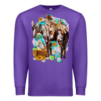 Purple Happy Easter Day Rodeo Premium Sweatshirt - NancyCooperArtShop