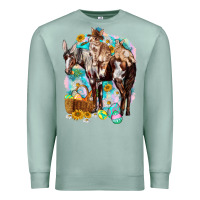 Seafoam Happy Easter Day Rodeo Premium Sweatshirt - NancyCooperArtShop