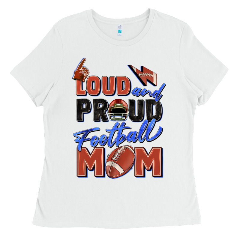 Loud And Proud Football Mom Ladies Tee by Zillion Design Studio | Teevron
