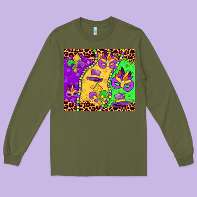 Mardi Gras Long Sleeve Tee Designed By Jahusdesignshop