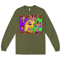 Army Green mardi gras Long Sleeve Tee - JahusDesignShop