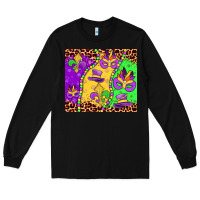 Black mardi gras Long Sleeve Tee - JahusDesignShop