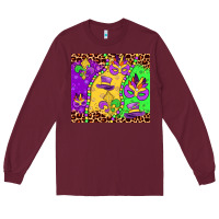 Burgundy mardi gras Long Sleeve Tee - JahusDesignShop