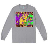 Heather Grey mardi gras Long Sleeve Tee - JahusDesignShop