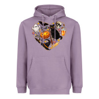 Lavender Halloween Heart Heavyweight Hoodie - texasbilliewilder