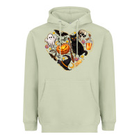 Matcha Halloween Heart Heavyweight Hoodie - texasbilliewilder