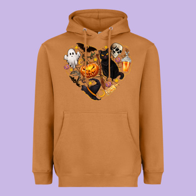 Halloween Heart Heavyweight Hoodie Designed By Texasbilliewilder