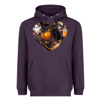 Plum Halloween Heart Heavyweight Hoodie - texasbilliewilder