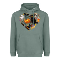 Sage Halloween Heart Heavyweight Hoodie - texasbilliewilder