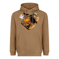 Toasted Coconut Halloween Heart Heavyweight Hoodie - texasbilliewilder