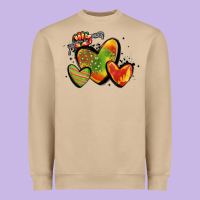 Juneteenth Hearts Heavyweight Sweatshirt Designed By Maliassmallbusiness
