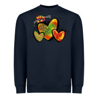 Navy juneteenth hearts Heavyweight Sweatshirt - MaliasSmallBusiness