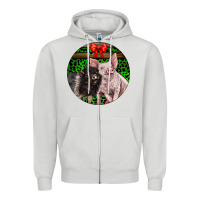Dove Grey christmas pig Zipper Hoodie - LillyAllenDesigns
