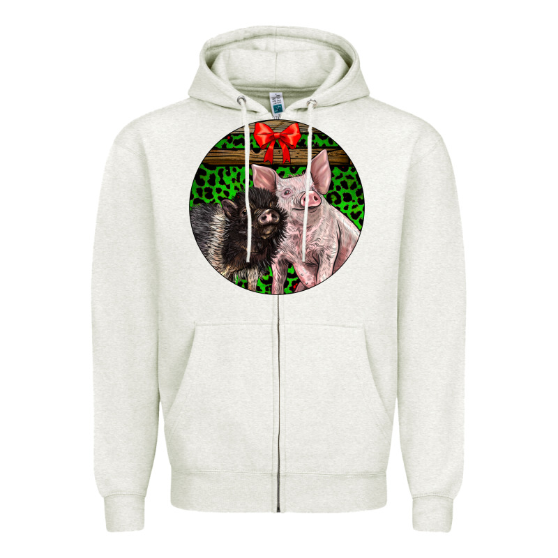 Christmas Pig Zipper Hoodie by LillyAllenDesigns | Teevron