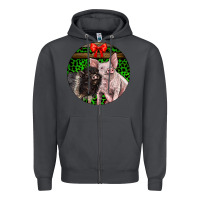 Smoke christmas pig Zipper Hoodie - LillyAllenDesigns