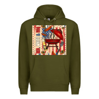 Army Green red white and bbq usa flag Premium Hoodie - TumblerDesignByShophia