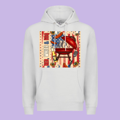 Red White And Bbq Usa Flag Premium Hoodie Designed By Tumblerdesignbyshophia