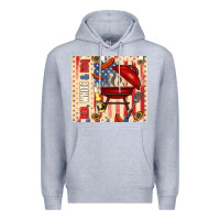 Heather Grey red white and bbq usa flag Premium Hoodie - TumblerDesignByShophia