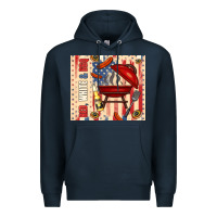 Navy red white and bbq usa flag Premium Hoodie - TumblerDesignByShophia