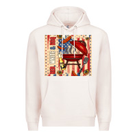 Pale Pink red white and bbq usa flag Premium Hoodie - TumblerDesignByShophia