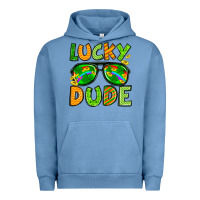 Pigment Pebble Blue St. Patrick's Lucky dude Urban Hoodie - OliviaCreatesArt