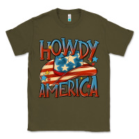 Army Green howdy america Classic Tee - MaliasSmallBusiness