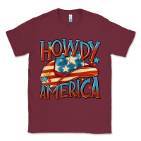 Burgundy howdy america Classic Tee - MaliasSmallBusiness