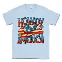 Dusty Blue howdy america Classic Tee - MaliasSmallBusiness