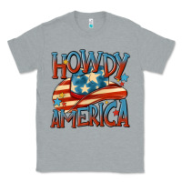 Heather Grey howdy america Classic Tee - MaliasSmallBusiness