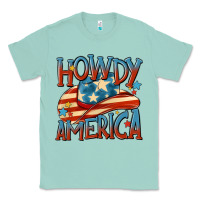 Seafoam howdy america Classic Tee - MaliasSmallBusiness