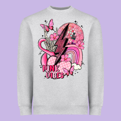 Pink Vibes Heavyweight Sweatshirt Designed By Maliassmallbusiness