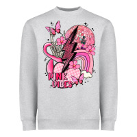 Heather Grey pink vibes Heavyweight Sweatshirt - MaliasSmallBusiness