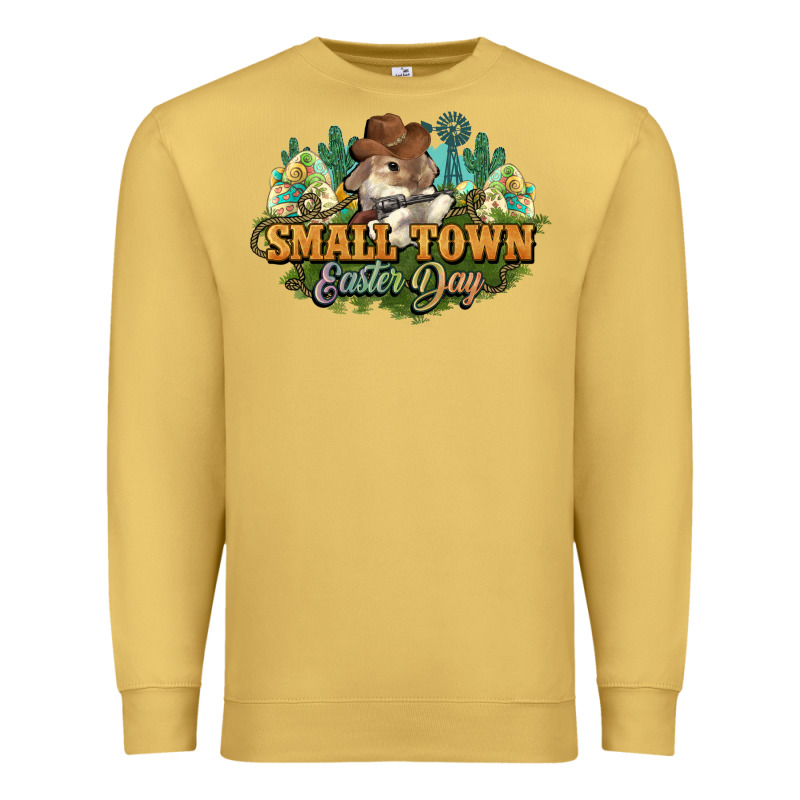 Small Town Easter Day Premium Sweatshirt by NancyCooperArtShop | Teevron