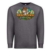 Charcoal Heather Small town Easter Day Premium Sweatshirt - NancyCooperArtShop