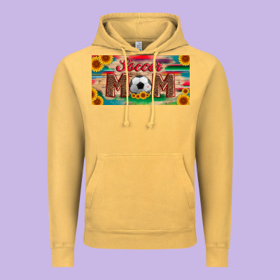 Soccer Mom With Ball And Sunflower And Serape Licanse Plate Vintage Hoodie Designed By Artiststas