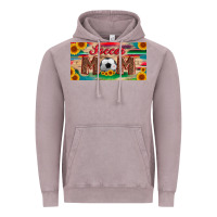 Vintage Zinc soccer mom with ball and sunflower and serape licanse plate Vintage Hoodie - Artiststas
