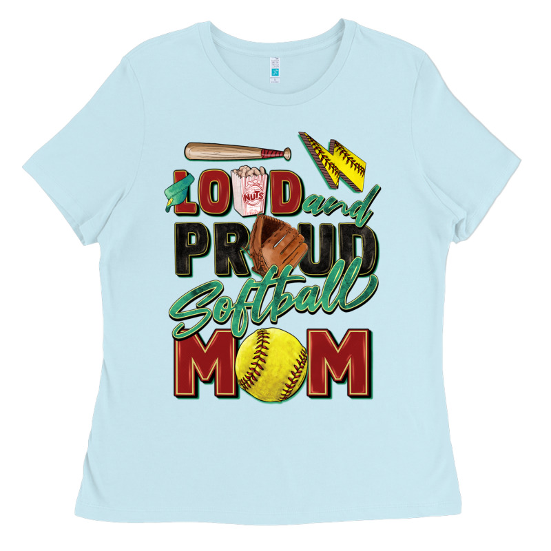 Loud And Proud Softball Mom Ladies Tee by Zillion Design Studio | Teevron