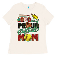 Bone loud and proud softball mom Ladies Tee - Zillion Design Studio