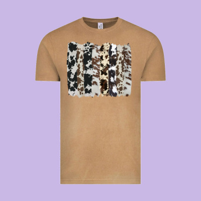 Cowhide Brushstroke Vintage Tee Designed By Adodesignshop
